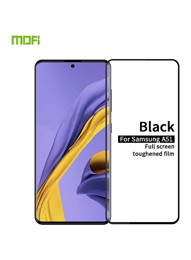 MOFI Tempered Glass Screen Protector Compatible For Galaxy A51 MOFI 9H 2.5D Full Screen Tempered Glass Film Black - Image 1