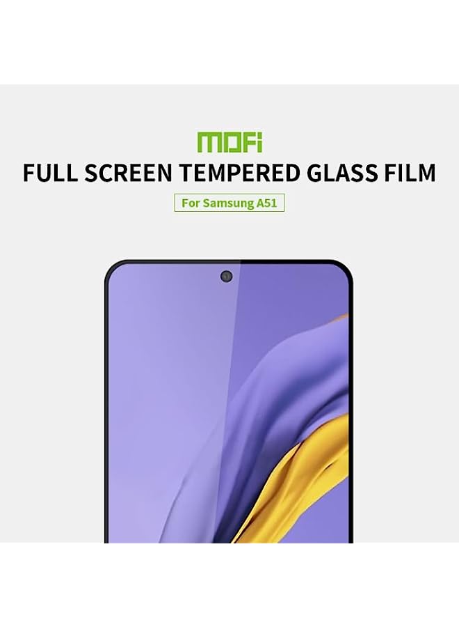 MOFI Tempered Glass Screen Protector Compatible For Galaxy A51 MOFI 9H 2.5D Full Screen Tempered Glass Film Black - Image 2
