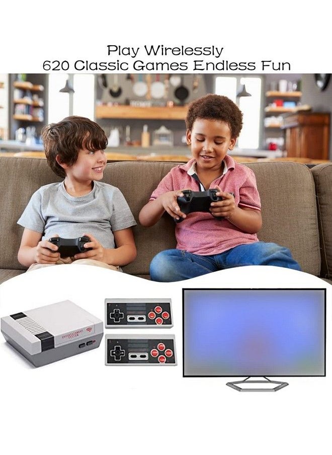 Retro Wireless Video Game Console Classic Handheld Mini Pc Game Player Built In 620 Games Dual Controller Av Tv Game Machine For Kidschildrenadult