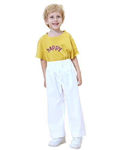 TopTie Adult Kids Karate Pants Martial Arts Pants Student Karate Gi -White-Size 00 - Image 1