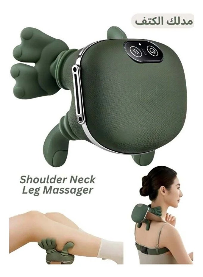 ELTRAZONE 4D Bionic Neck & Shoulder Massager with Heat – Portable Rechargeable Shiatsu Device for Deep Tissue Massage, Pain Relief for Neck, Back, Shoulders & Body, Electric Kneading with Soothing Heat for Home, Office & Travel