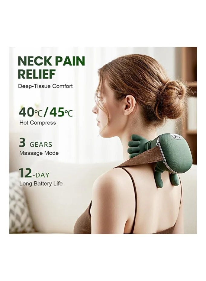 ELTRAZONE Houmt 4D Bionic Neck & Shoulder Massager with Heat – Rechargeable Deep Tissue Shiatsu Massager for Neck, Back, Shoulders & Body Pain Relief, Portable Electric Kneading Massage Device with Soothing Heat Therapy for Home, Office & Travel - Image 2