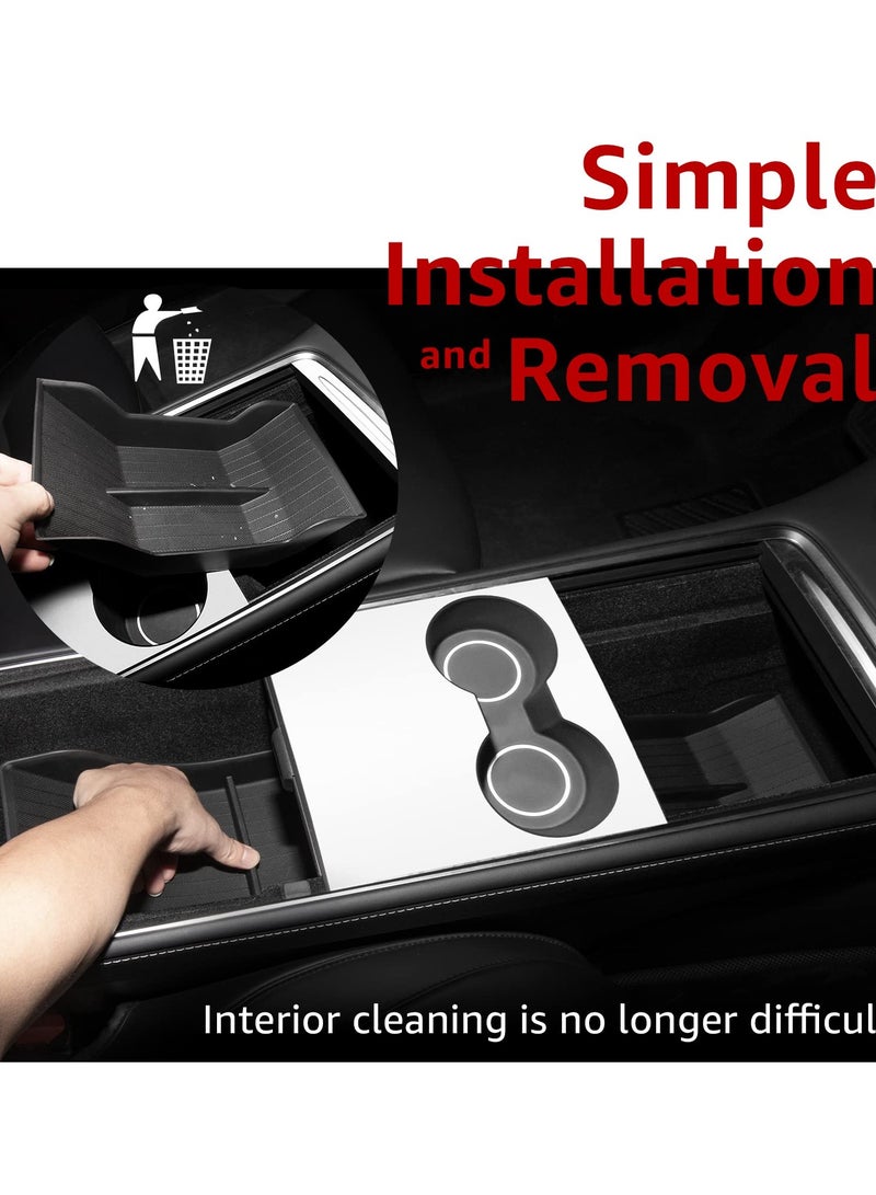 SOLARAE Center Console Organizer Tray for Tesla Model Y TPE Control Lower Bottom Storage Box Fit Model Y 2022 2021 - Image 3