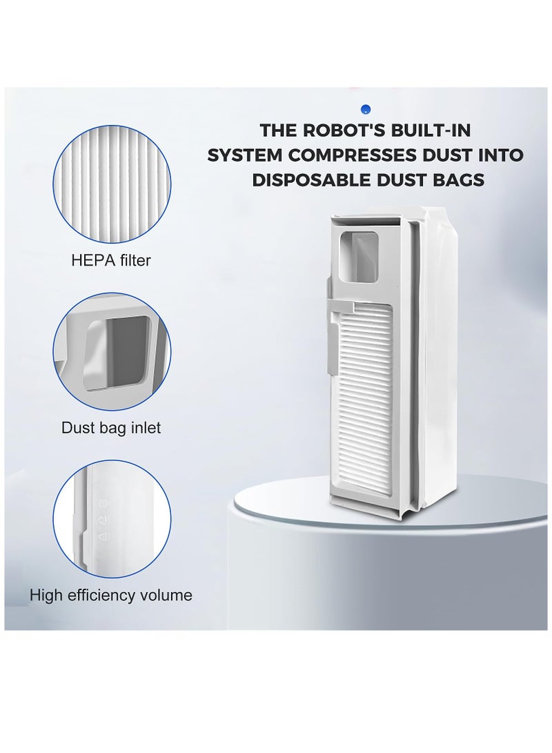 4 عبوات أكياس غبار من فلتر HEPA لجهاز التنظيف الروبوتي NARWAL Freo X Ultra بسعة كبيرة - Image 3