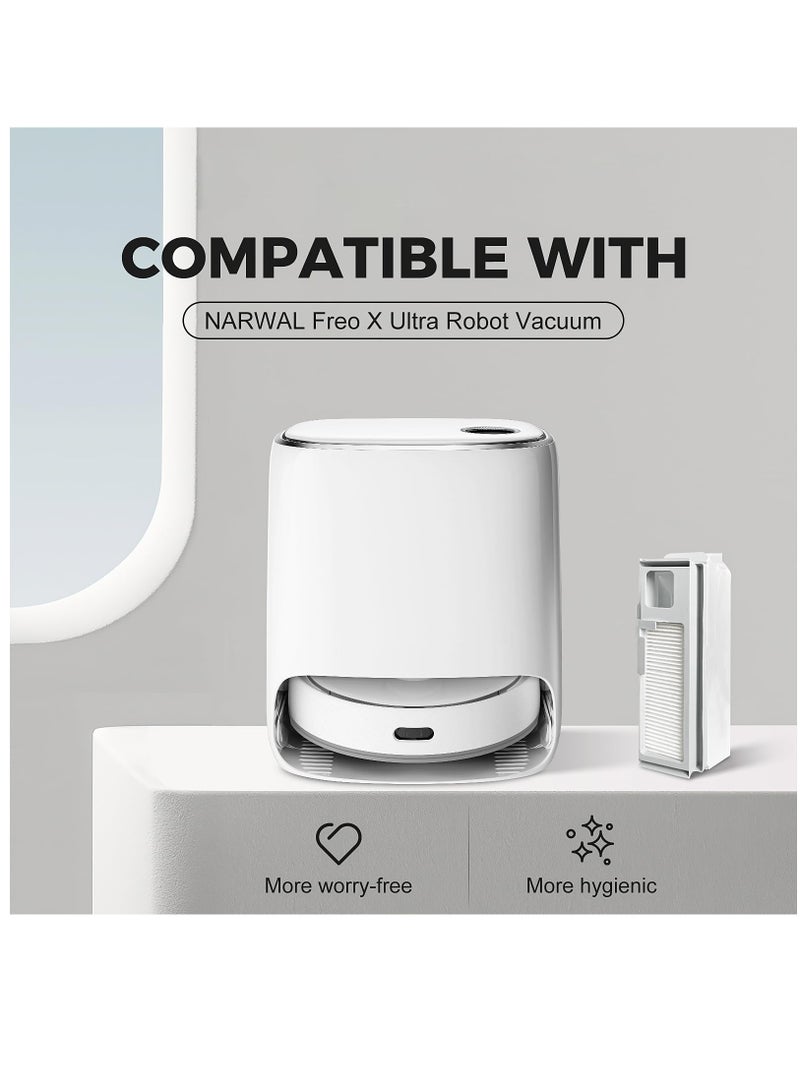4 عبوات أكياس غبار من فلتر HEPA لجهاز التنظيف الروبوتي NARWAL Freo X Ultra بسعة كبيرة - Image 2