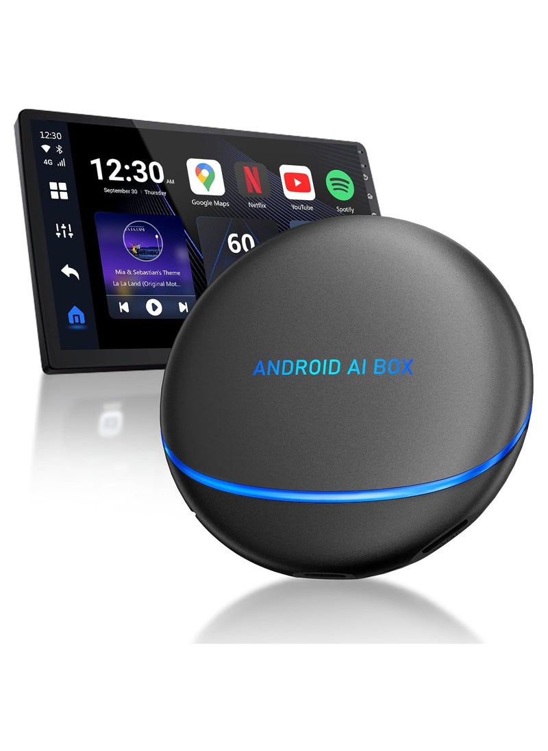 فيريكس جهاز بث صندوق كار بلاي من AI Box للسيارة بسعة 8+128 جيجابايت مع شاشة مقسمة ونظام ملاحة متكامل، يعمل بنظام Android 12، ومخرج HDMI، ومتوافق مع YouTube/Netflix/TIKTOK لتوصيل كار بلاي سلكي بالسيارة  - Image 1