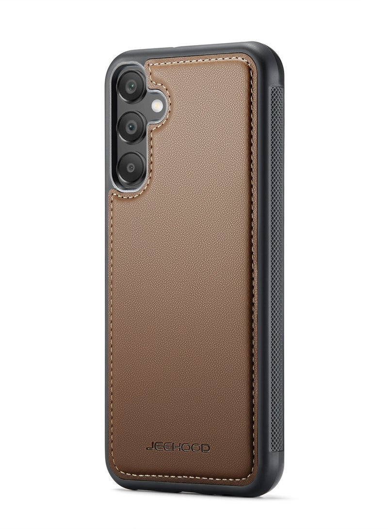 جيهود جراب حمايه من الجلد الصناعي الفاخر  متوافق مع  Samsung Galaxy A15 (بني) - Image 1