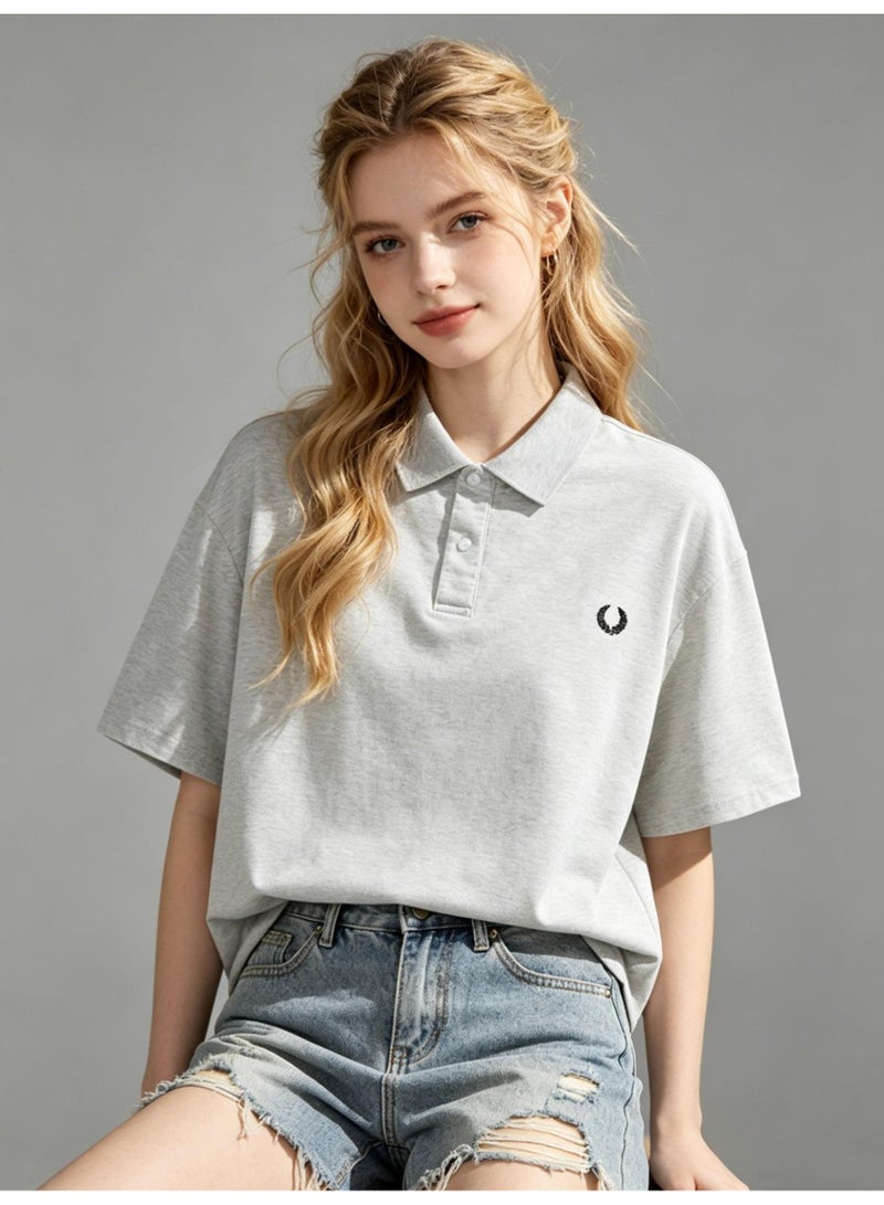 فريد بيري Fred Perry unisex laurel wreath logo Polo shirt, breathable cotton short sleeves, classic loose casual models for men and women. - Image 5
