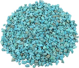 Rockcloud 1 lb Howlite Turquoise Small Tumbled Chips Crushed Stone Healing Reiki Crystal Jewelry Making Home Decoration - Image 1