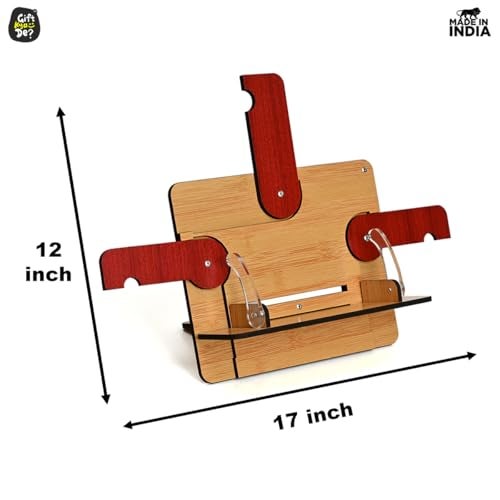 Gift Kya De GKD Book Reading Stand Desk Accessories For Adjustable Angles Compatible With All Size Books, A3 Large Size, Heavy, Bulky, Large Book Stand, Tablet & Mobile A Book Holder For Reading (Big Size Bamboo) - Image 3