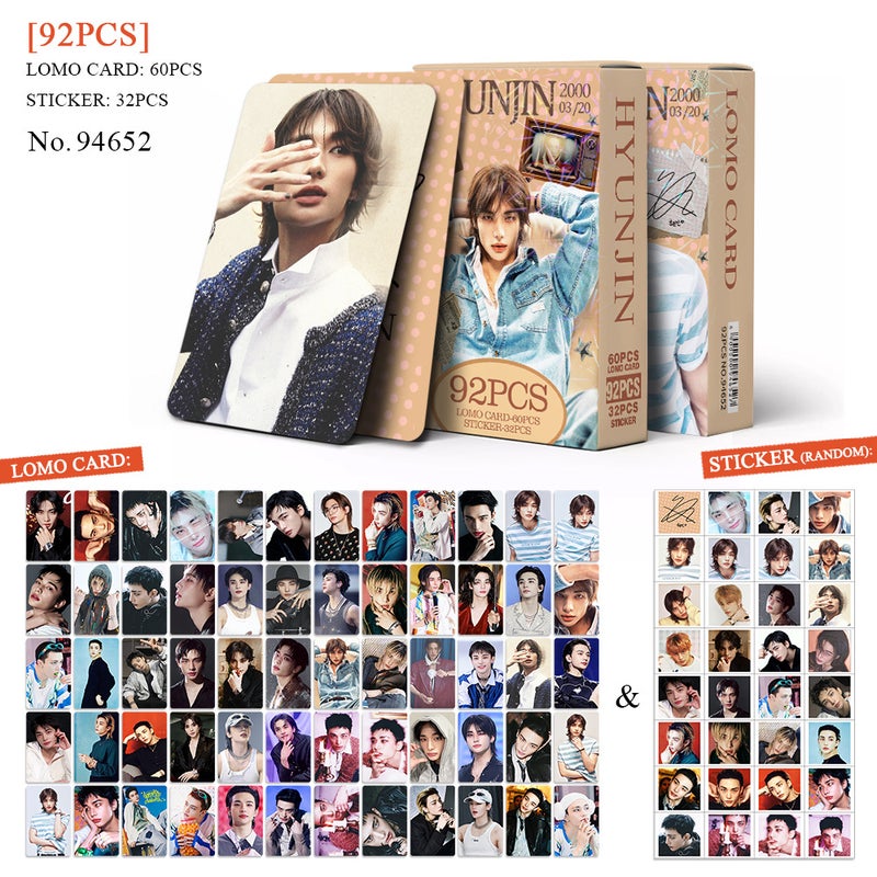 STRAYKIDS Lomocard & Sticker Set – 92PCS (60 Lomocards + 32 Random Stickers) | Aesthetic Photo Card Collection for Fans