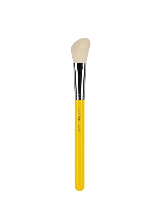 Bdellium Tools Professional Makeup Brush Studio Series 942 Slanted Contour With Mix Of Soft Synthetic & Natural Fibers For Adding Dimension To The Face (Yellow 1Pc)  - Image 1