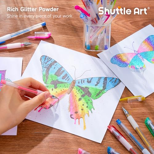 Shuttle Art 160 Pack Glitter Gel Pens, 80 Colors Glitter Gel Pens Set with 80 Refills for Adults Coloring Books Drawing Crafts Scrapbooking Journaling - Image 4