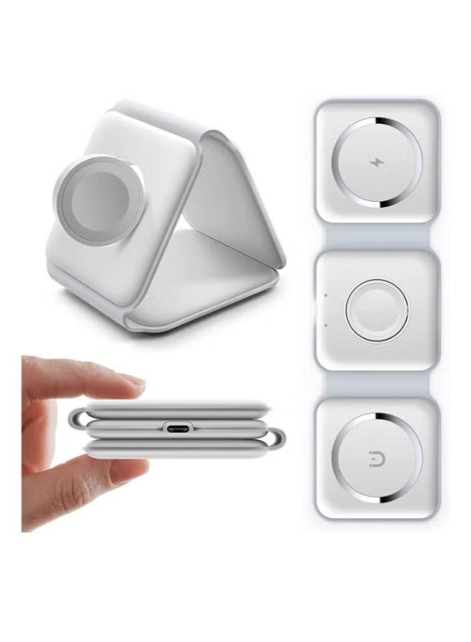 Magnetic Foldable Ultra-Thin Mobile Phone Watch Stand Charger 15W - Image 1