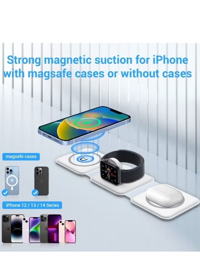 Magnetic Foldable Ultra-Thin Mobile Phone Watch Stand Charger 15W - Image 2