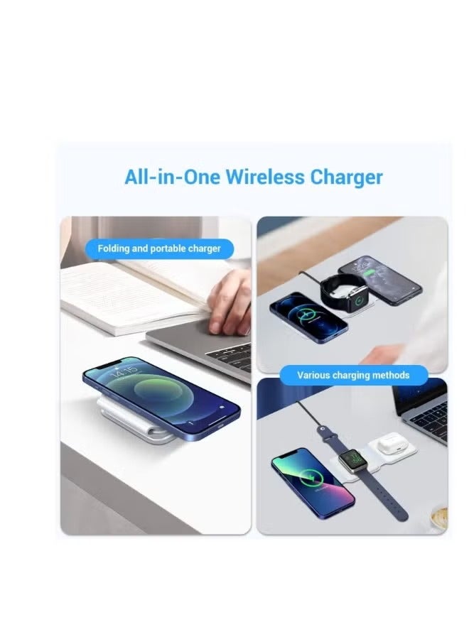 Magnetic Foldable Ultra-Thin Mobile Phone Watch Stand Charger 15W - Image 3