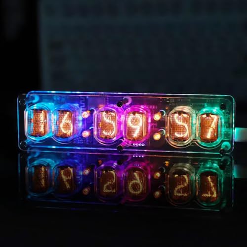 TPHRAVAL Nixie Clock ExUSSR IN12 Clock with 6 Tubes WiFi Timing 1224 Hour Switching Multiple RGB Lighting Modes Creative Desktop Decoration Vintage Desktop Ornament - Image 1
