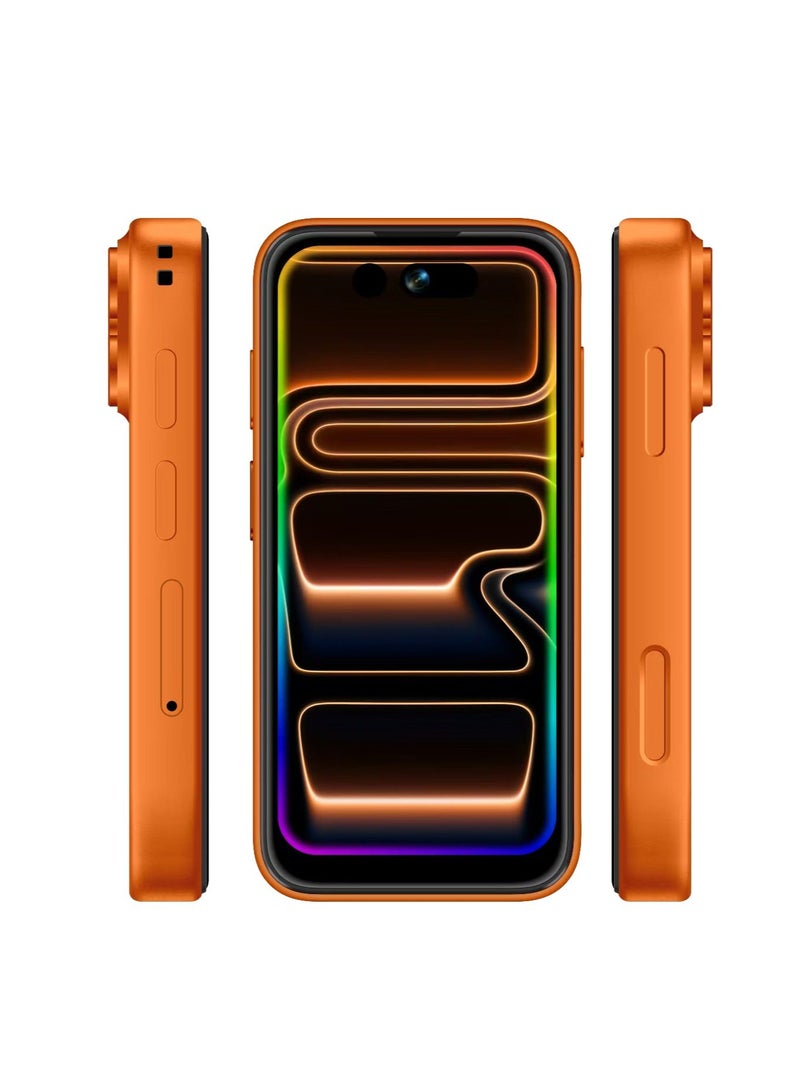 Umiio Mini Smartphone 4-inch Display, 12GB RAM + 512GB ROM, Front and Rear Camera Face Unlock, Dual SIM Wi-Fi GPS Supported Small Mobile Phone Orange - Image 3