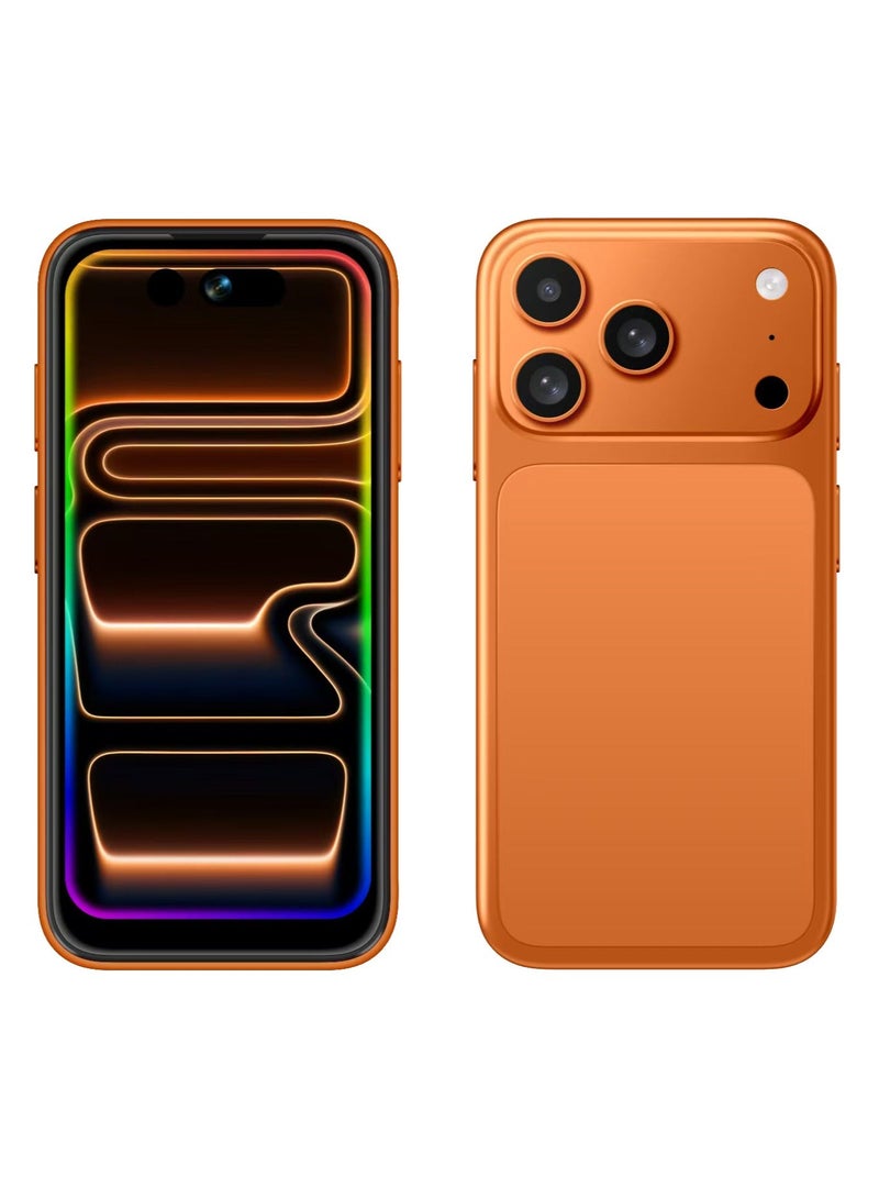 Umiio Mini Smartphone 4-inch Display, 12GB RAM + 512GB ROM, Front and Rear Camera Face Unlock, Dual SIM Wi-Fi GPS Supported Small Mobile Phone Orange - Image 1