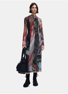 DESIGUAL Printed tulle midi dress  - Image 5