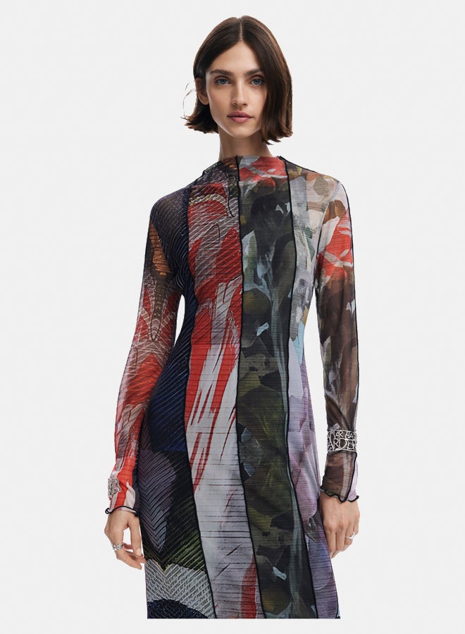 DESIGUAL Printed tulle midi dress  - Image 2