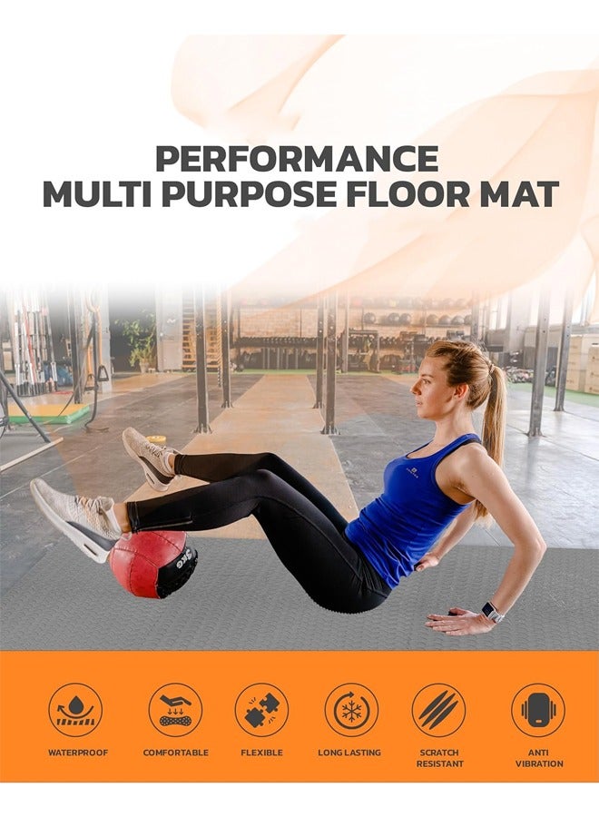 DUNISO 4Pcs Puzzle Yoga Exercise Mat ,EVA Foam Floor Mat，Protective Flooring Workout Exercise Mat，Waterproof, Stain Resistant, Soundproof，for Exercise, MMA, Gymnastics and Home Gym Protective Flooring，60*60cm，Grey - Image 3