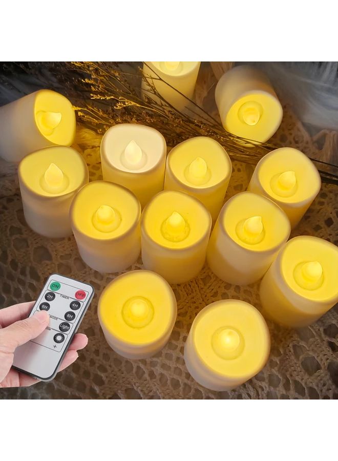 12pcs Remote Controlled LED Candle Lights Flameless Battery Operated Tea Light Decor - Image 2