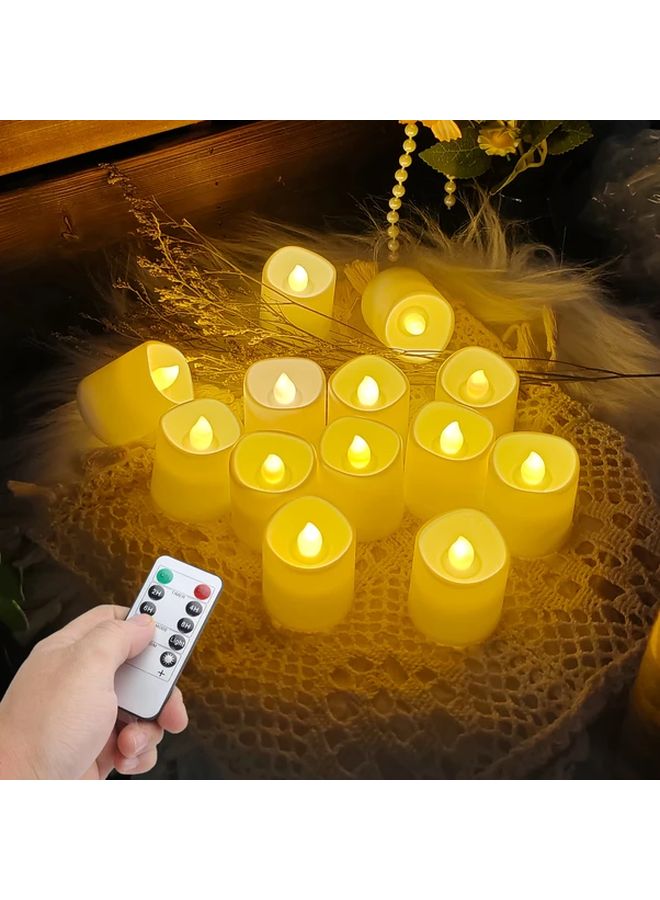 12pcs Remote Controlled LED Candle Lights Flameless Battery Operated Tea Light Decor - Image 4