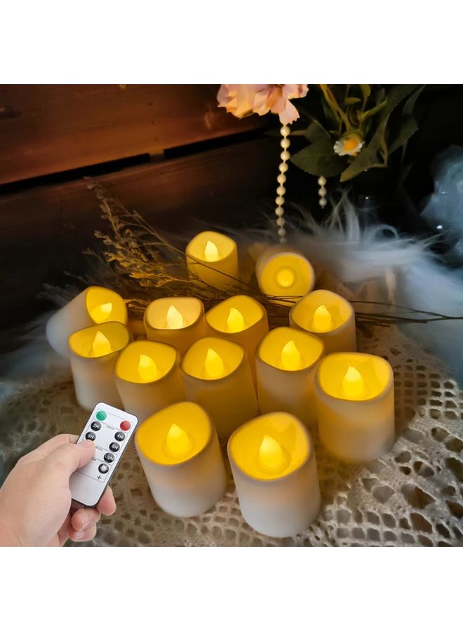 12pcs Remote Controlled LED Candle Lights Flameless Battery Operated Tea Light Decor - Image 3