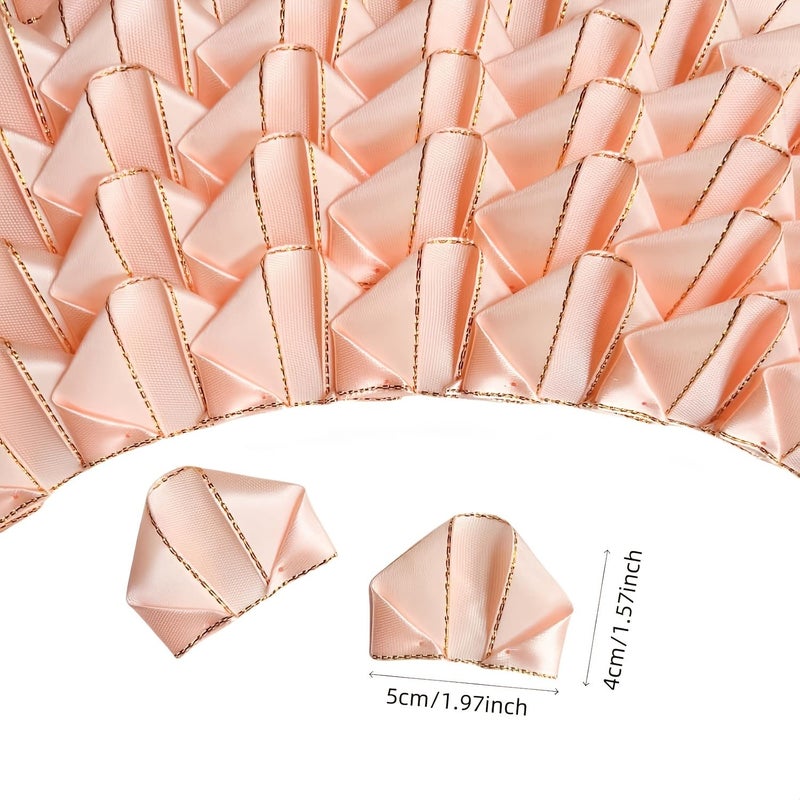 Rose Pink Satin Rose Petals 199pcs Gold Edged For Eternal Roses Bouquet - Image 3