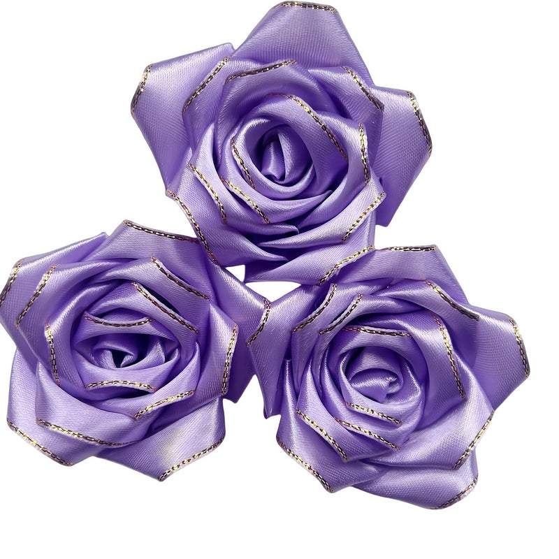 Rose Pink Satin Rose Petals 199pcs Gold Edged For Eternal Roses Bouquet - Image 2