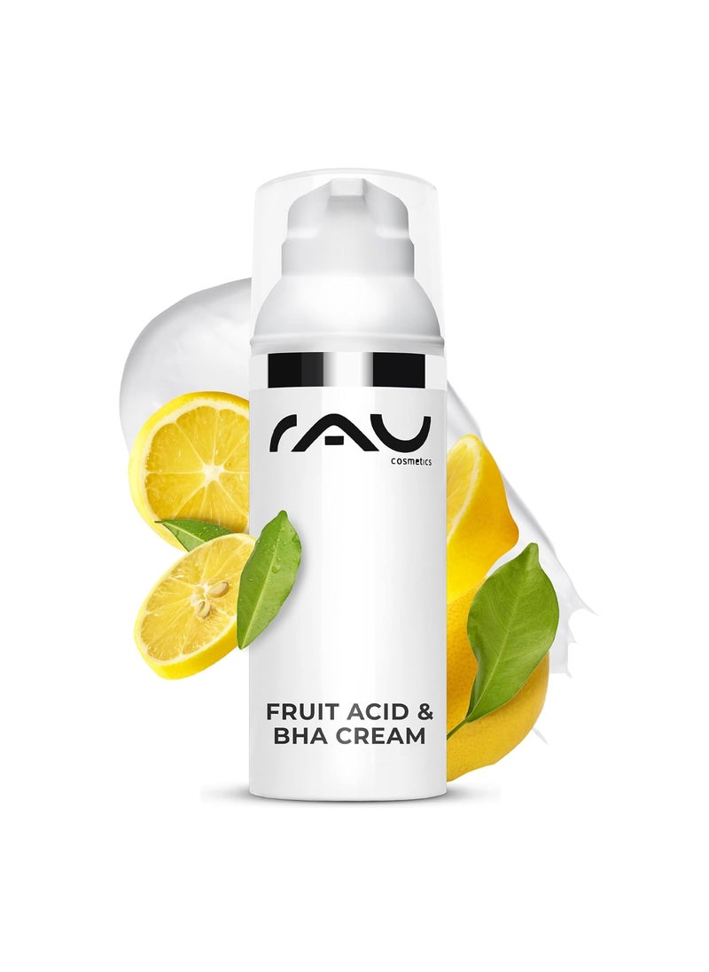 rau cosmetics - RAU Fruit Acid Cream 17 Floz  Cream with fruit acids AHA BHA hyaluronic acid for blemishes pigment spots mature skin  Cream with Salicylic Acid - Image 1