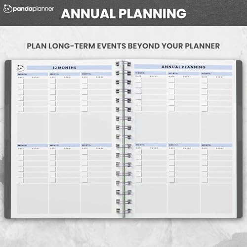 Panda Planner 2025-2026 Undated Daily Planner 5.75" x 8.25" – 90-Day Spiral Academic & Productivity Planner with Hourly Schedule, Habit Tracker, To-Do List & Monthly Calendar – ADHD-Friendly Panda Journal (Gray) - Image 5