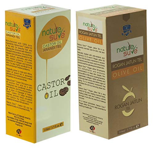 Nature Sure Combo - Castor Oil 110ml (Arandi Tail) and Rogan Jaitun Tail (Olive Oil) 110ml - Image 1