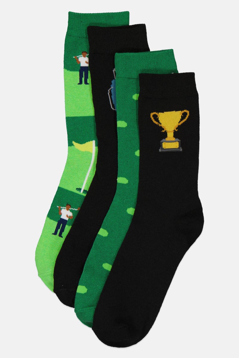 The Orrsum Sock Co Men 4 Pack Graphic Print Golf Socks, Multicolor - Image 1