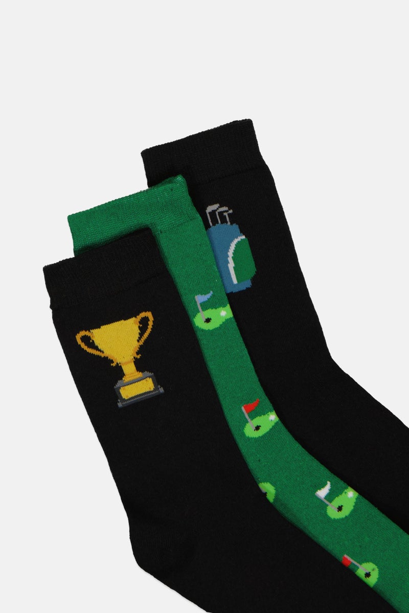 The Orrsum Sock Co Men 4 Pack Graphic Print Golf Socks, Multicolor - Image 2
