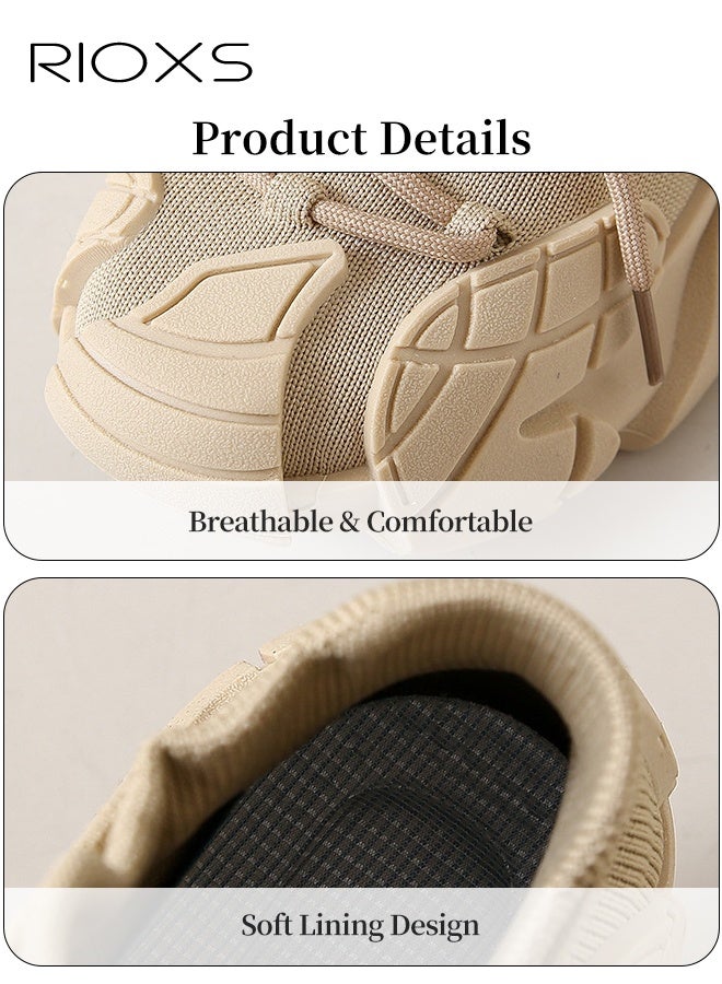 ريوكس أحذية رياضية سميكة، وأحذية رياضية مريحة، وأحذية خفيفة الوزن للسيدات، وأحذية خفيفة الوزن، وأحذية للمشي على الأقدام، وأحذية للنزلق، وأحذية للتدريب للتمارين النسائية/صالة الألعاب الرياضية/الأحذية الرياضية اليومية، وأحذية خفيفة الوزن للجمال - Image 4