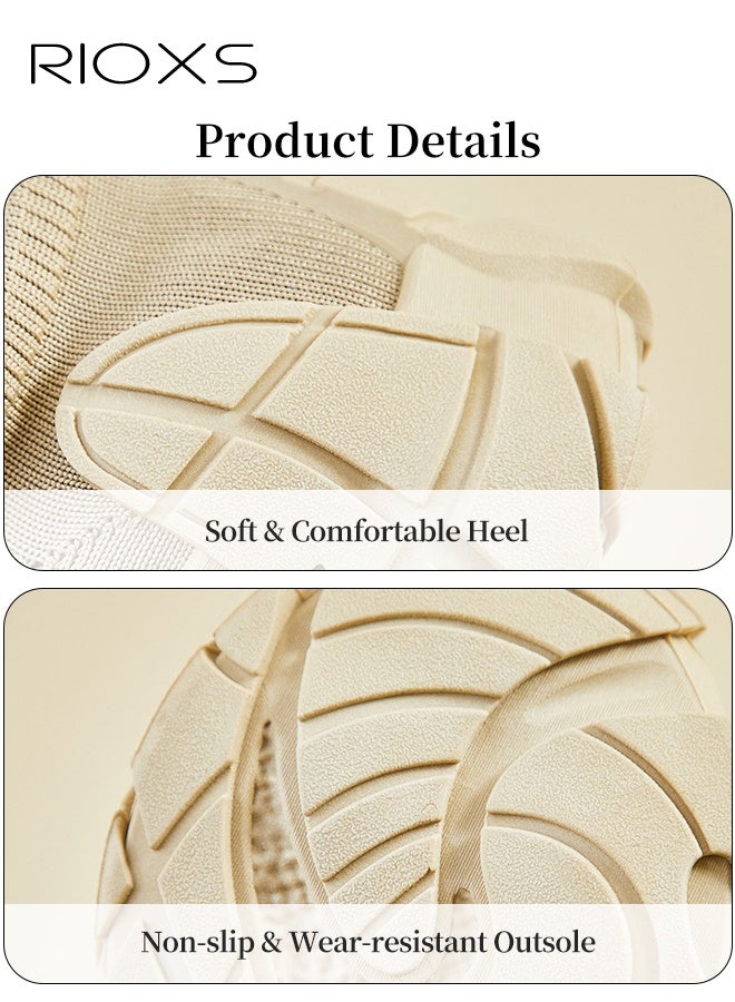 ريوكس أحذية رياضية سميكة، وأحذية رياضية مريحة، وأحذية خفيفة الوزن للسيدات، وأحذية خفيفة الوزن، وأحذية للمشي على الأقدام، وأحذية للنزلق، وأحذية للتدريب للتمارين النسائية/صالة الألعاب الرياضية/الأحذية الرياضية اليومية، وأحذية خفيفة الوزن للجمال - Image 5