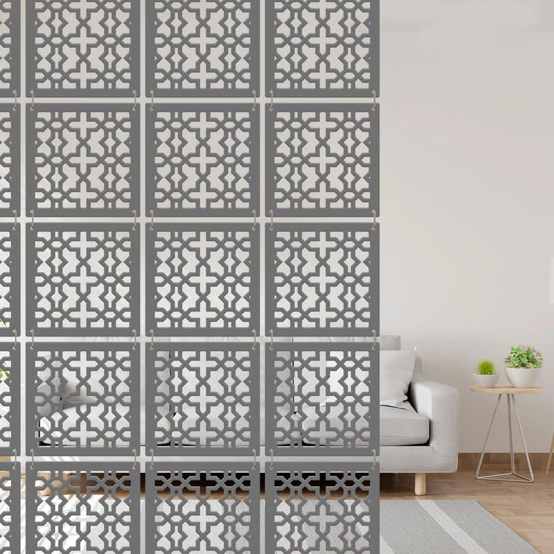 Olive Tree Olive Tree 12Pcs Hanging Room Divider Panel Modern Hanging Screen Partition for Home Decoration Living Room 115 x 115 12 PanelsOTD5093  - Image 1