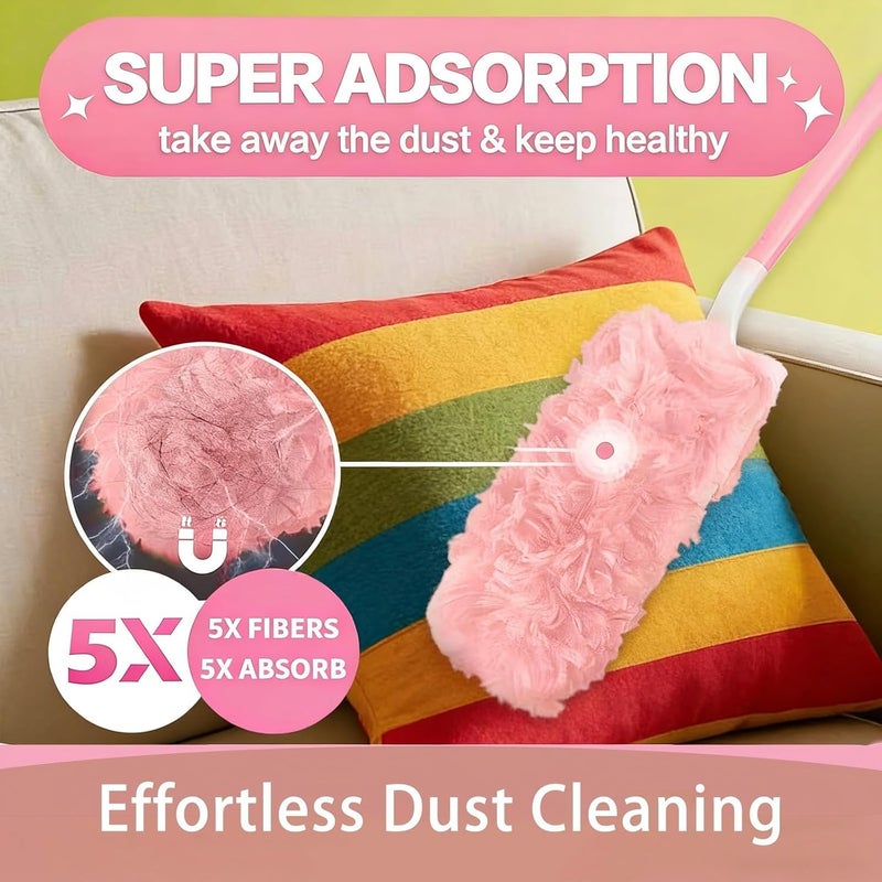 Electrostatic Dust Cleaning Brush with Extendable Handle, Lightweight Reusable Duster for Removing Hair, Lint and Dust from Home, Office, Car, Shelves, Screens and Furniture - Image 5