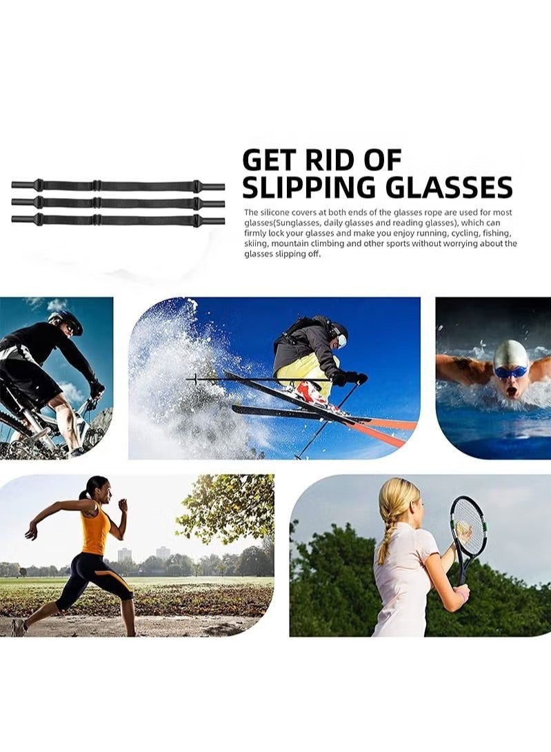 Adjustable Elastic Glasses Strap, 3pcs Universal Glasses Strap, Men's Tow Sports Glasses Strap, Sunglasses Strap, Kid's Glasses Strap, Ladies Glasses Strap, Free 20 Pairs Glasses Nose Bridge Support - Image 5