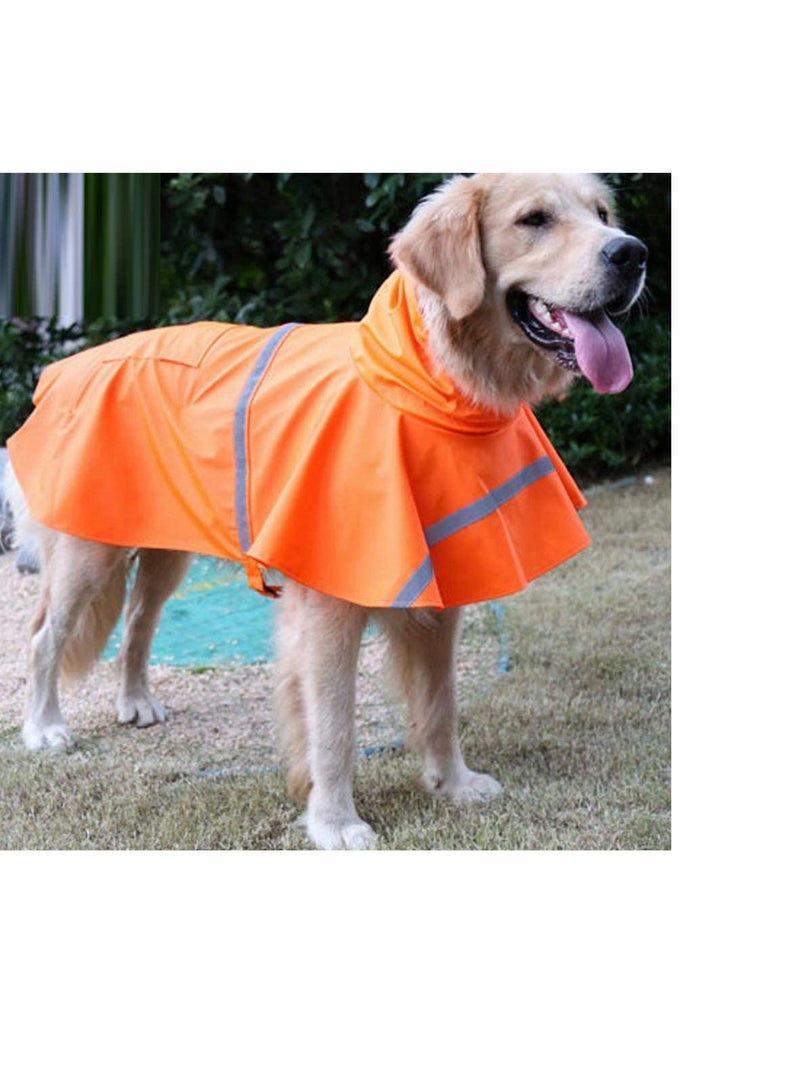 Dog Raincoats, Dog Raincoats for Large Dogs with Reflective Strip Hoodie, Rain Poncho Jacket for Dogs, Waterproof Lightweight Breathable Hoodies Pet Windproof for Outdoor Walking, Orange - Image 4
