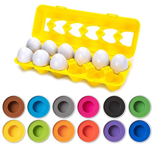 Driddle Color Matching Egg Toy Color Recognition Learning Toy for Toddlers Pretend Play Preschool Game Montessori Education Easter Eggs - Image 1