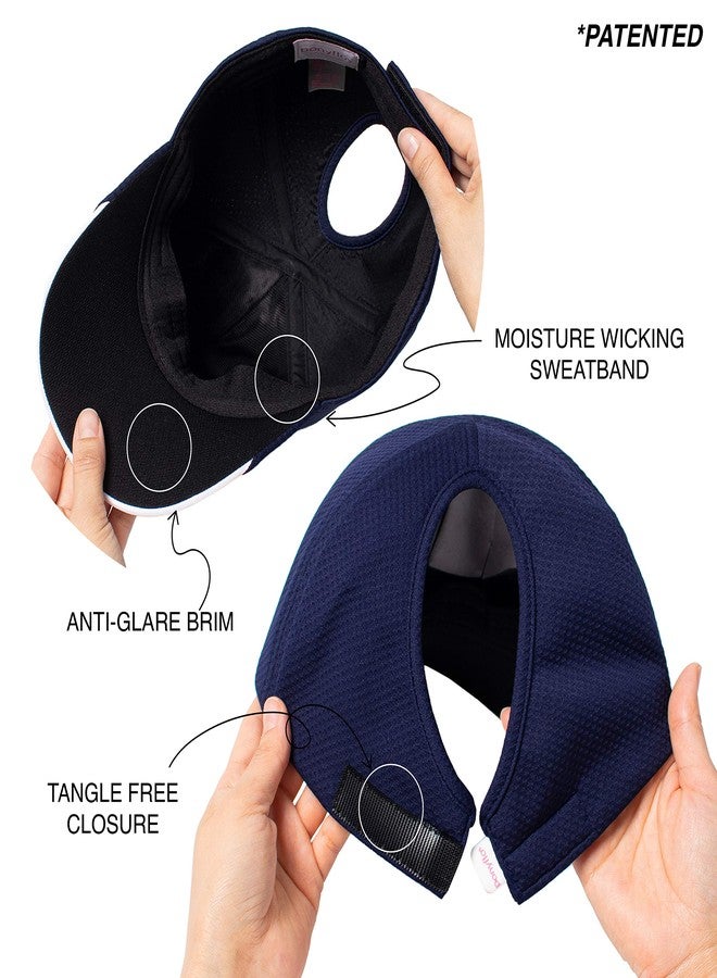 Ponyflo Performance Ponytail Running Hat - High Ponytail Hat for Women - Baseball Cap Women Navy - Image 3