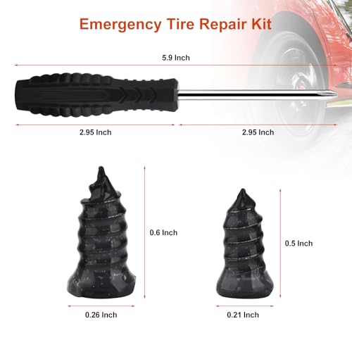 Wykodra Tire Repair Kit with Tire Plug & Rubber Nail Solutions, Tire Screw Plug Kit with Screwdriver, Professional Heavy Duty Emergency Flat Tire Repair for Car, Truck, Motorcycle, Tractor, Mower, Wheelbarrow - Image 4