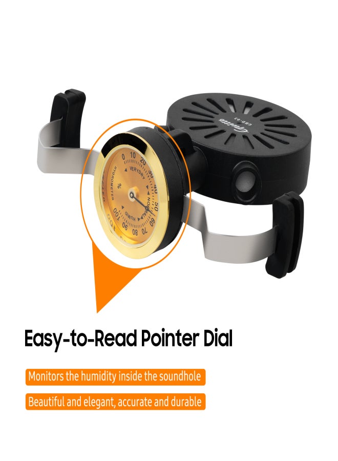 Guitto GHD-03 Universal Guitar Humidifier Pointer Dial Portable Soundhole Hygrometer Clip Type Humidity Control System Folk Classical Acoustic Guitars Maintenance Tool Gift - Image 2