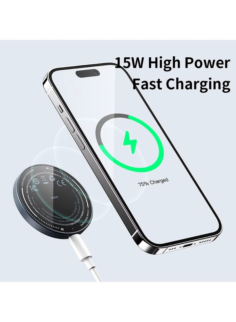 LIXES 3-in-1 Magnetic Wireless Charger with Ring Holder – Fast Charging Dock for Smartphones, AirPods, and Smartwatches - Image 3