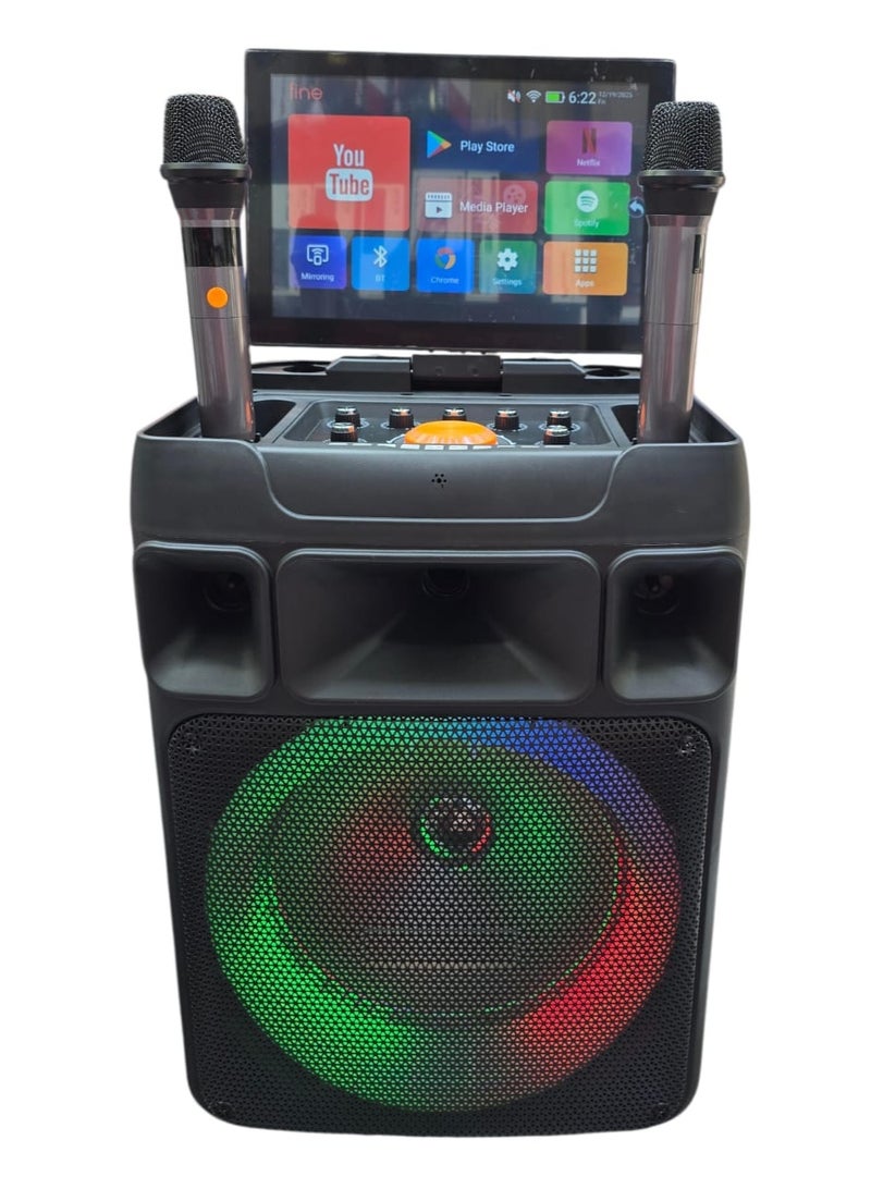 رايموس مكبر صوت كاريوكي Raymos SA-1207 مقاس 12 بوصة - صوت جهير فائق محمول | ميكروفونان لاسلكيان | بلوتوث | منفذ USB وبطاقة SD | راديو FM | بطارية قابلة للشحن | نظام صوت قوي - Image 1