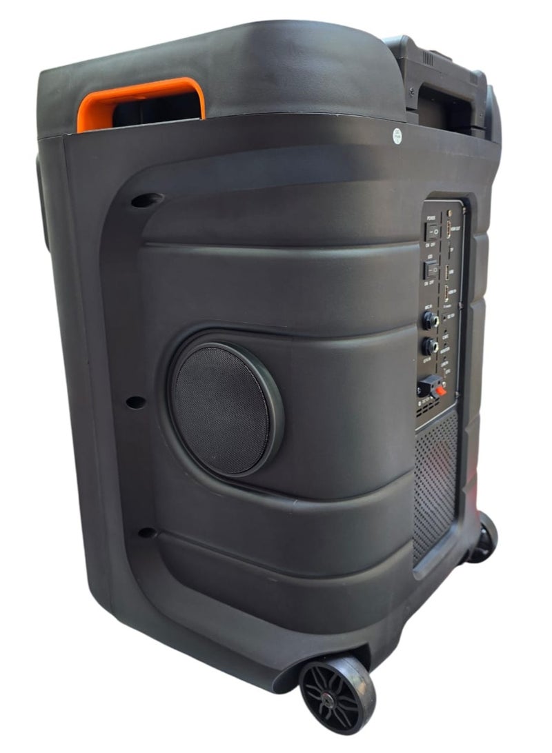 رايموس مكبر صوت كاريوكي Raymos SA-1207 مقاس 12 بوصة - صوت جهير فائق محمول | ميكروفونان لاسلكيان | بلوتوث | منفذ USB وبطاقة SD | راديو FM | بطارية قابلة للشحن | نظام صوت قوي - Image 2