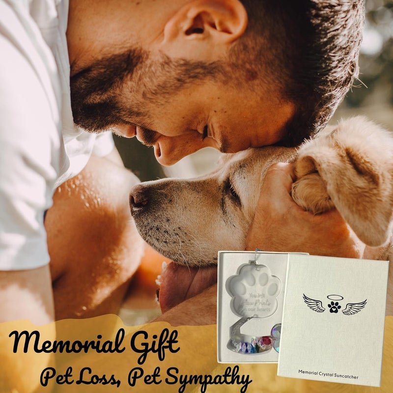 2IMT Pet Memorial Suncatcher, Loss of Dog Sympathy Gift, Dog Passing Away Gift, Pet Memorial Gifts for Dogs, Rainbow Bridge Dogs Memorials Gifts, Remembrance/Bereavement/Grieving Crystal Suncatcher - Image 4